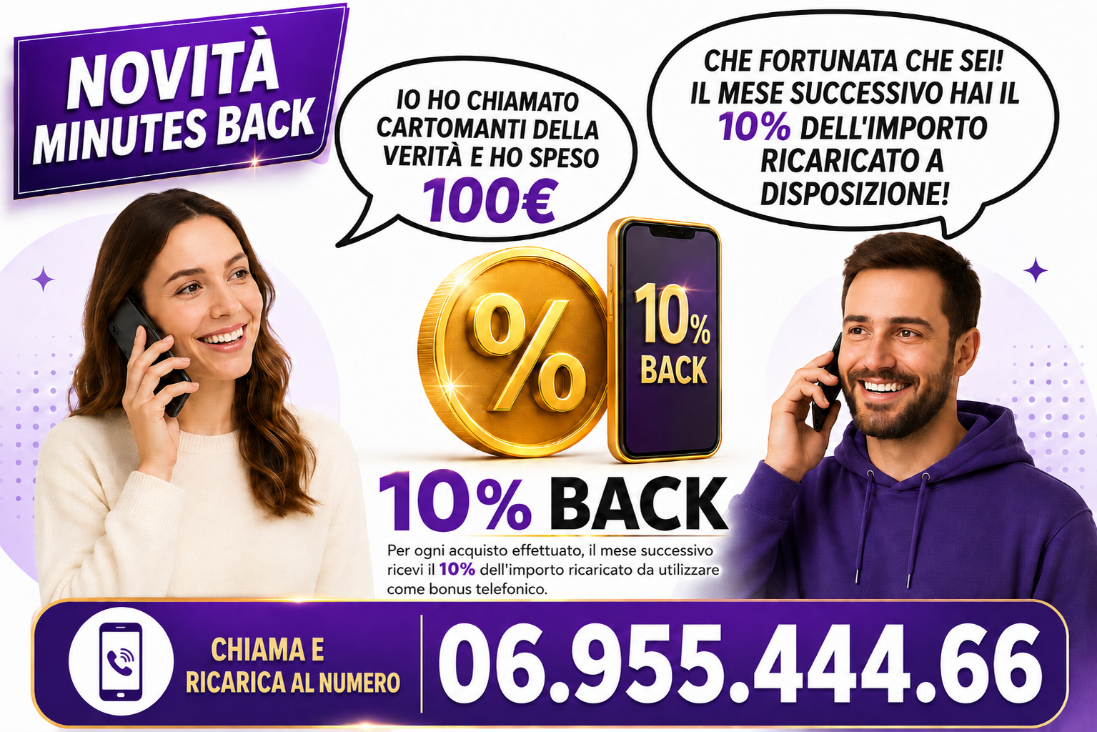 Novità Minutes Back: 10% di credito gratis